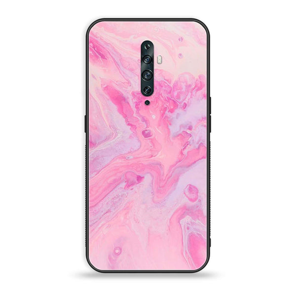 OPPO Reno 2f/ 2Z - Pink Marble Design 6 - Premium Printed Glass soft Bumper shock Proof Case CS-15894 CS-16291