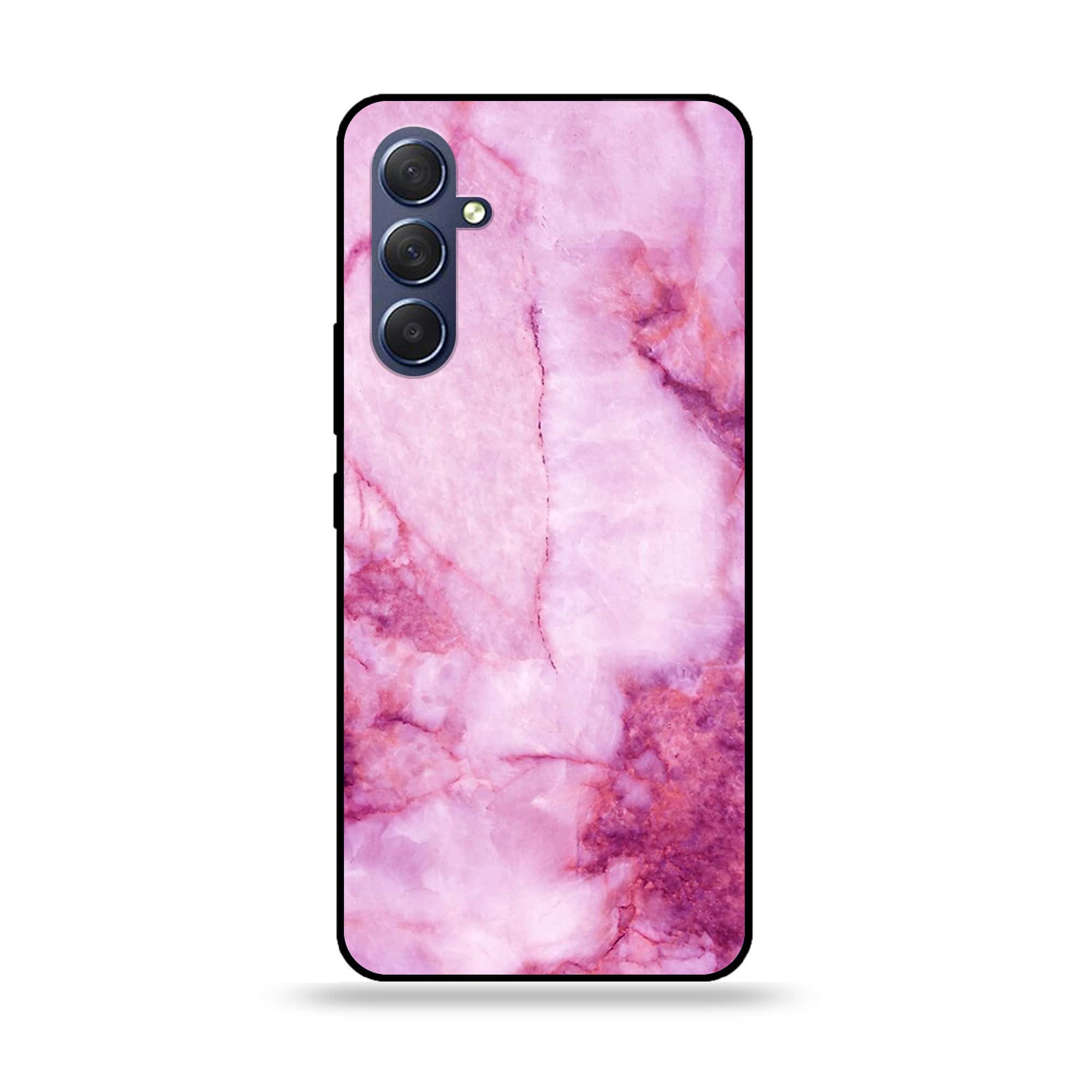 Samsung Galaxy M54 - Pink Marble Series - Premium Printed Glass soft Bumper shock Proof Case