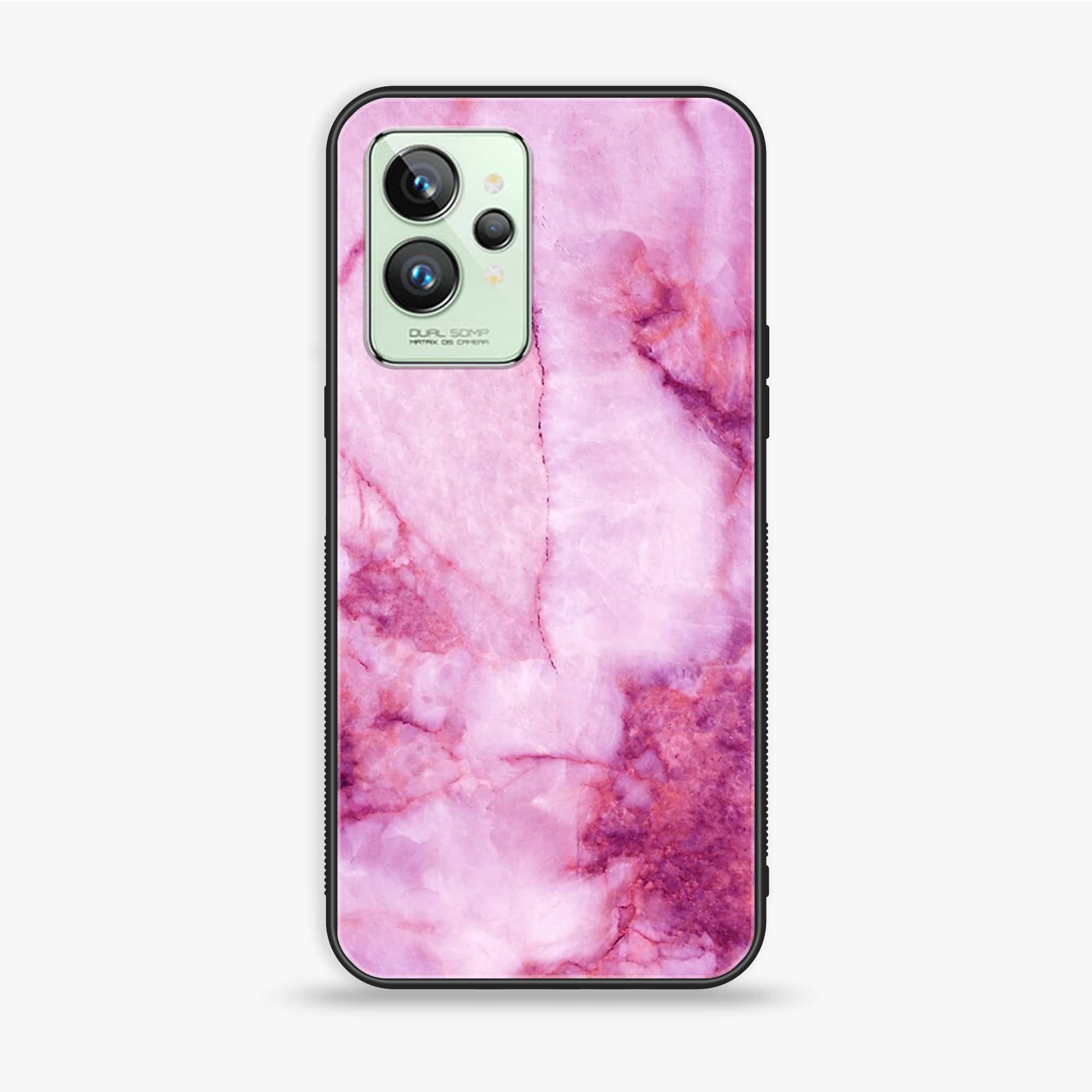 Realme GT 2 Pro - Pink Marble Series - Premium Printed Glass soft Bumper shock Proof Case