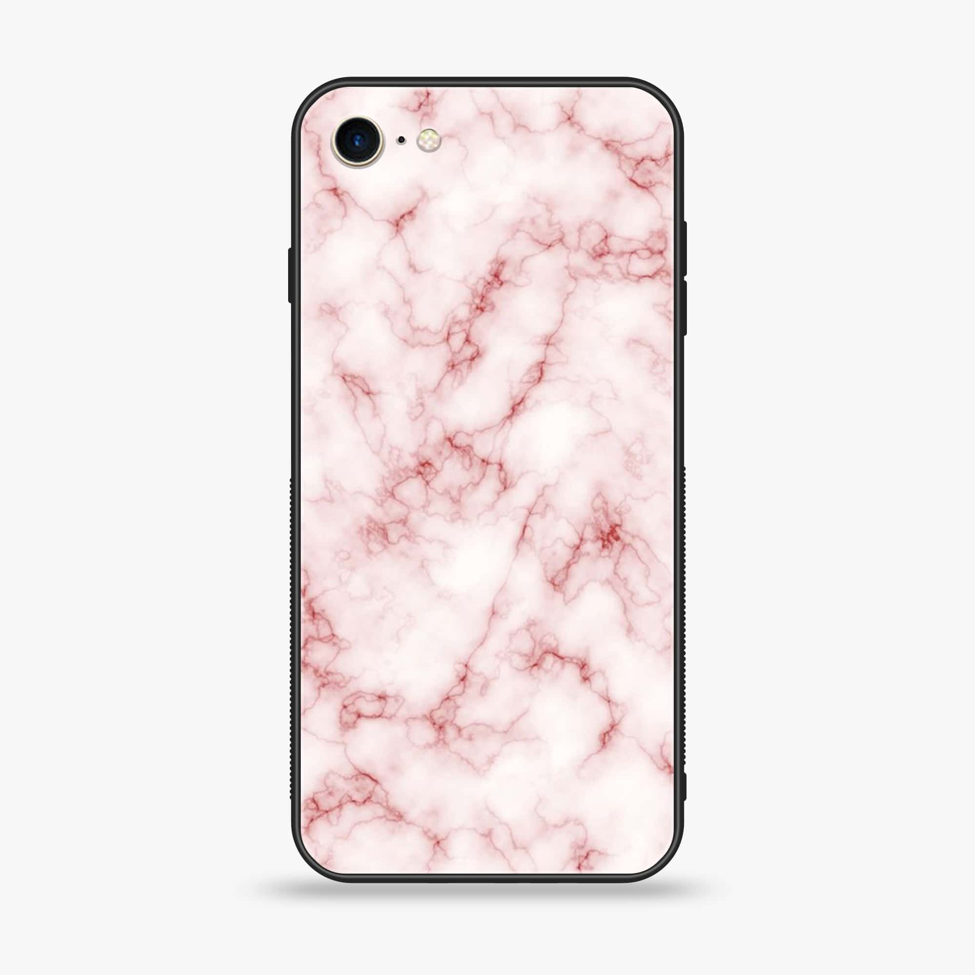 iPhone SE 2020 - Pink Marble Series - Premium Printed Glass soft Bumper shock Proof Case