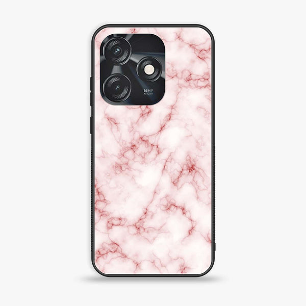 Tecno Spark 10C - Pink Marble Design 4 - Premium Printed Glass soft Bumper shock Proof Case  CS-25345