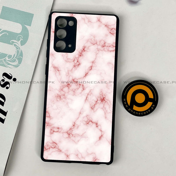 Samsung Galaxy Note 20 - Pink Marble Design 4 - Premium Printed Glass soft Bumper shock Proof Case CS-13596