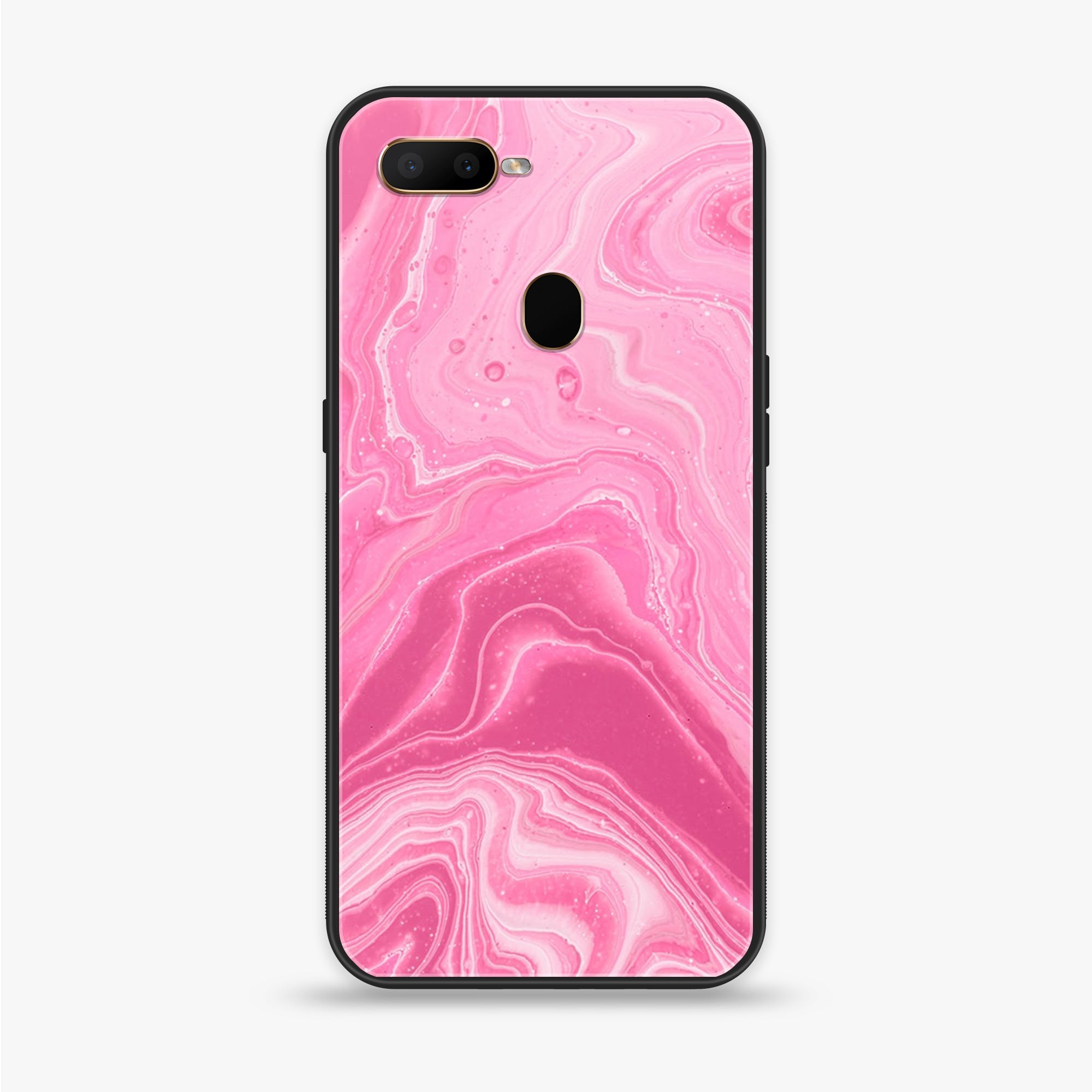 Oppo A12  - Pink Marble Series - Premium Printed soft Bumper shock Proof Case