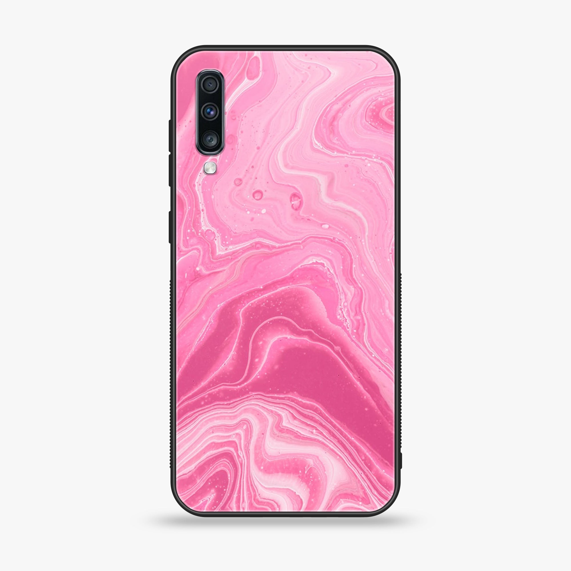 Huawei Y9s - Pink Marble Series - Premium Printed Glass soft Bumper shock Proof Case