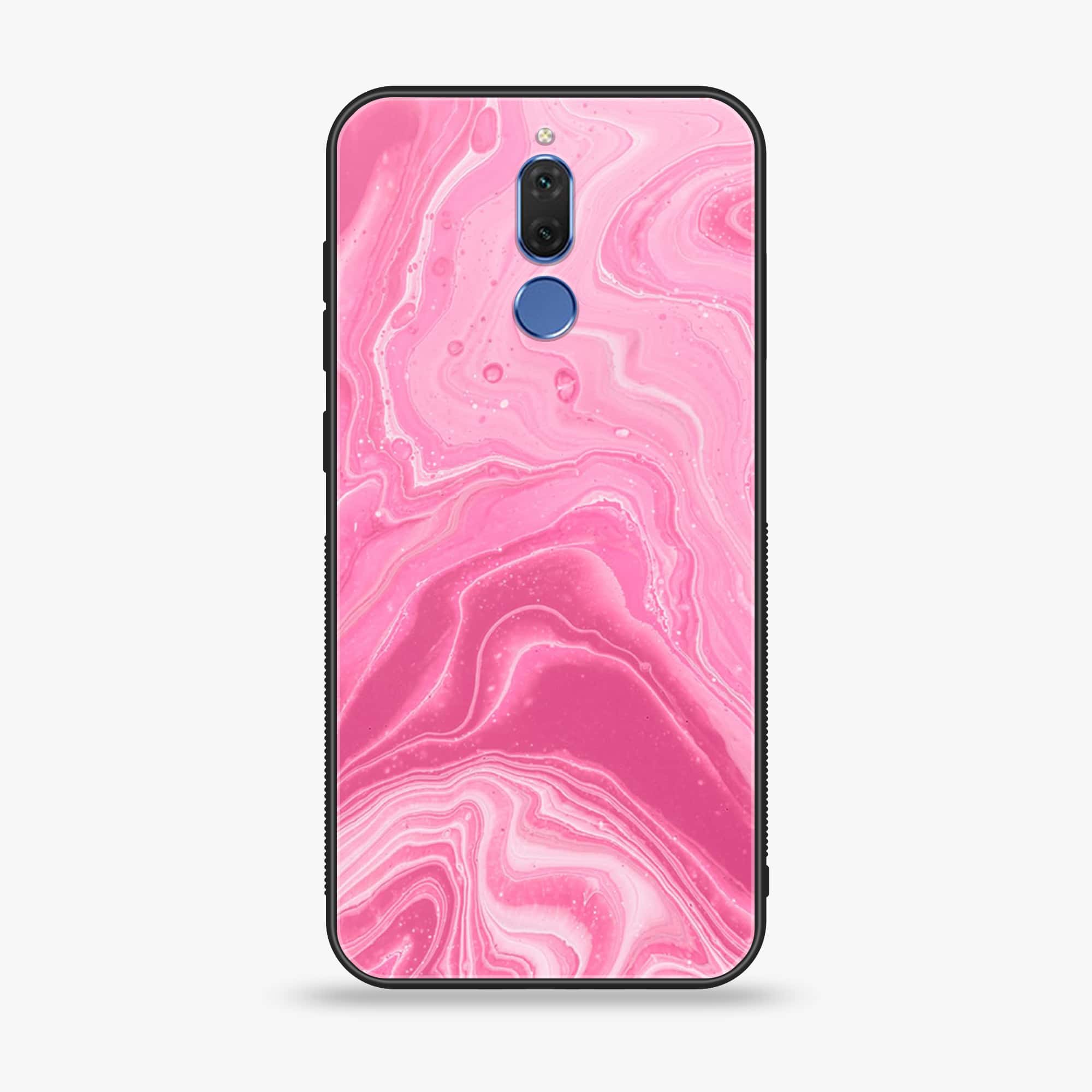 Huawei Mate 10 Lite - Pink Marble Series - Premium Printed Glass soft Bumper shock Proof Case