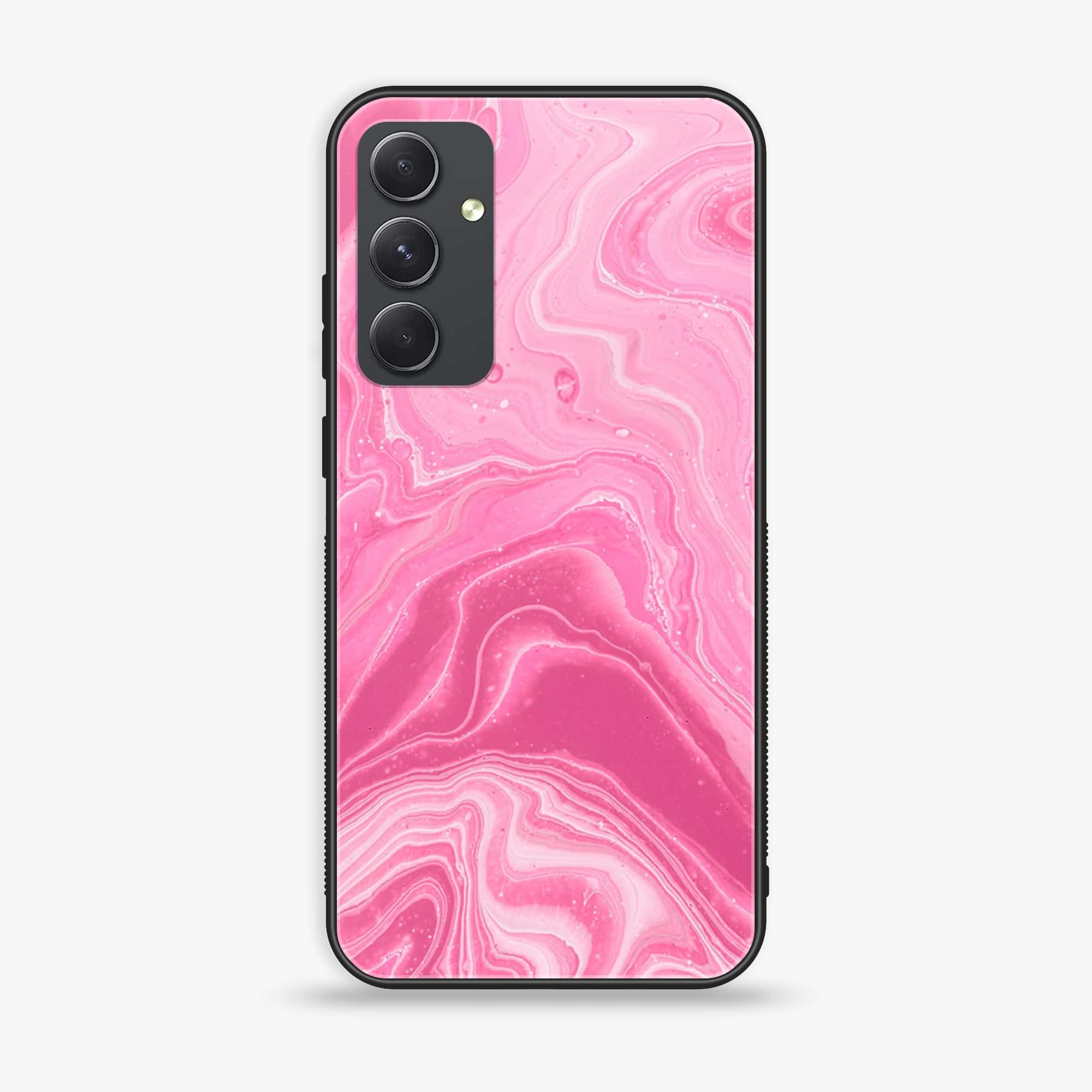 Samsung Galaxy A24 4G - Pink Marble Series - Premium Printed Glass soft Bumper shock Proof Case