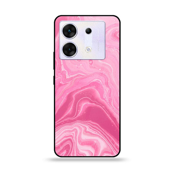 Infinix Zero 30 5G - Pink Marble Design 3 - Premium Printed Glass soft Bumper shock Proof Case CS-23420