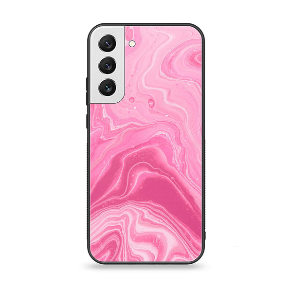 Samsung Galaxy S21 FE  Pink  Marble Design 3 - Premium Printed Glass soft Bumper shock Proof Case  CS-30396