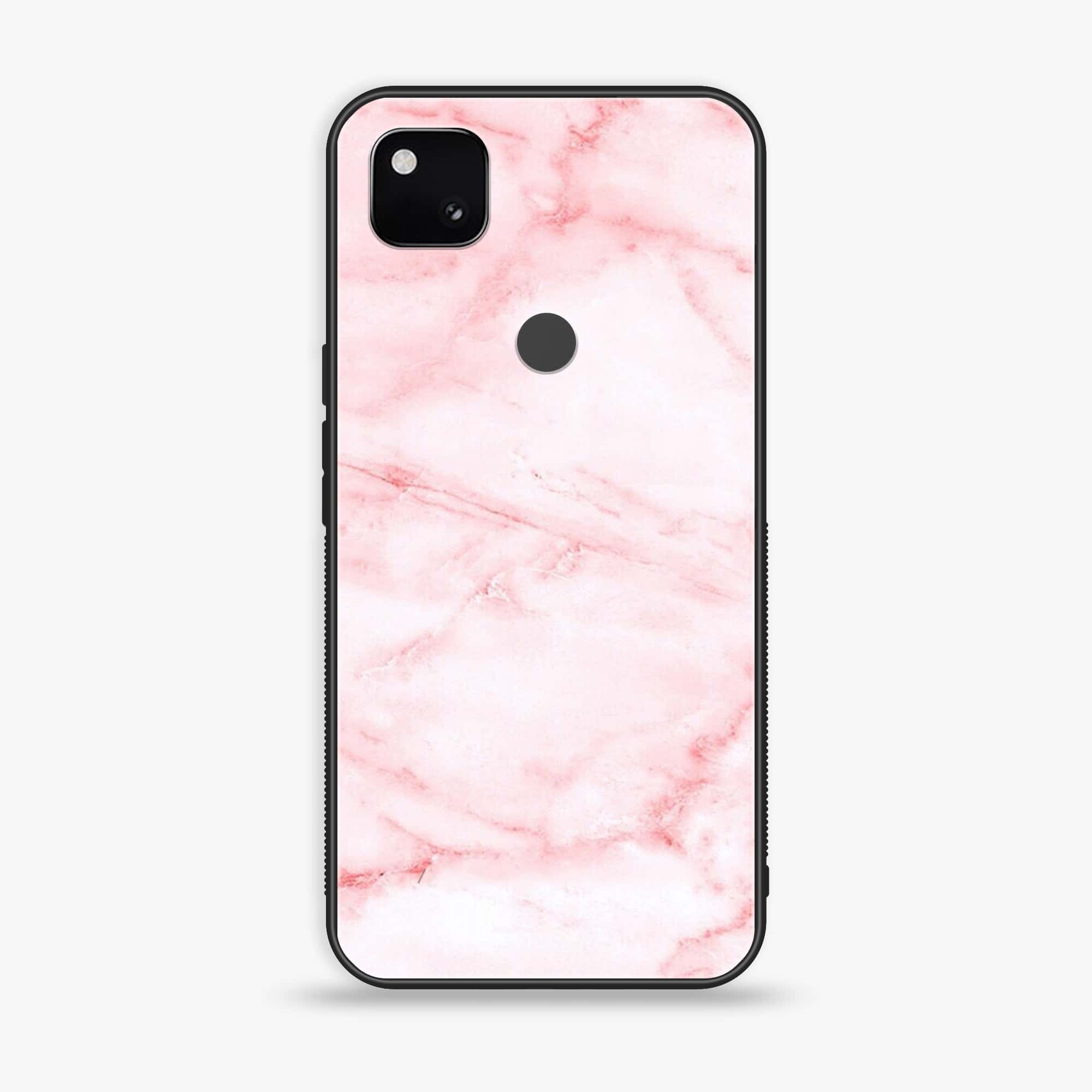 Google Pixel 4A 4G - Pink Marble Series - Premium Metal Printed soft Bumper Shock Proof Case