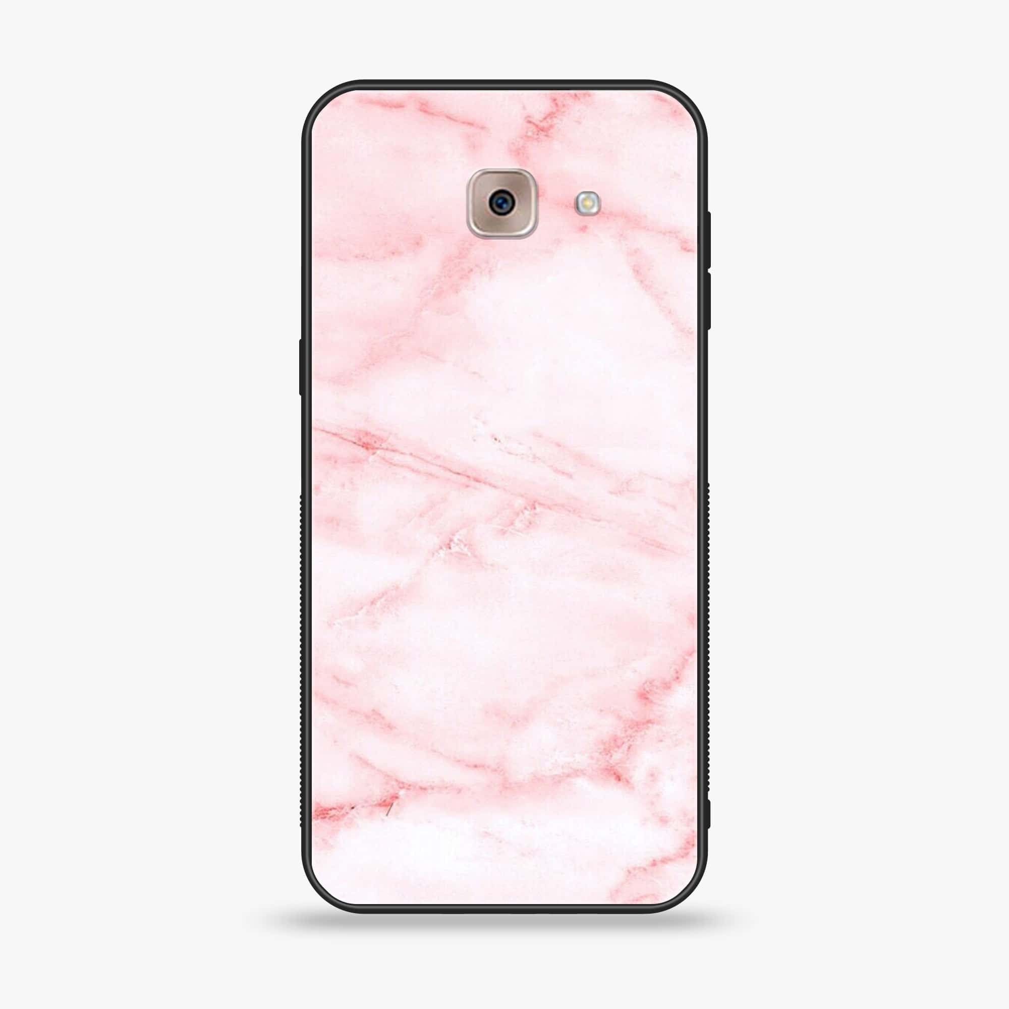Samsung Galaxy J7 Max - Pink Marble Series - Premium Printed Glass soft Bumper shock Proof Case