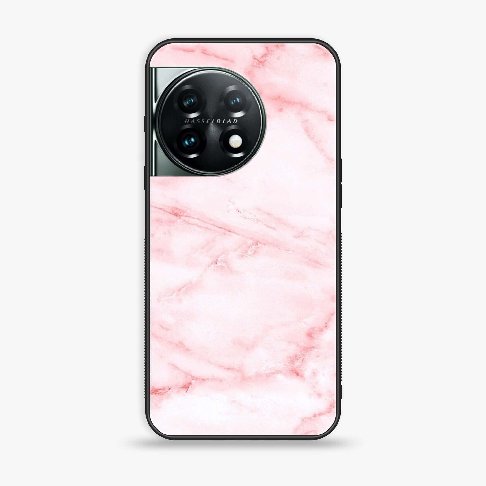 OnePlus 11R - Pink Marble Series- Premium Printed Glass soft Bumper shock Proof Case