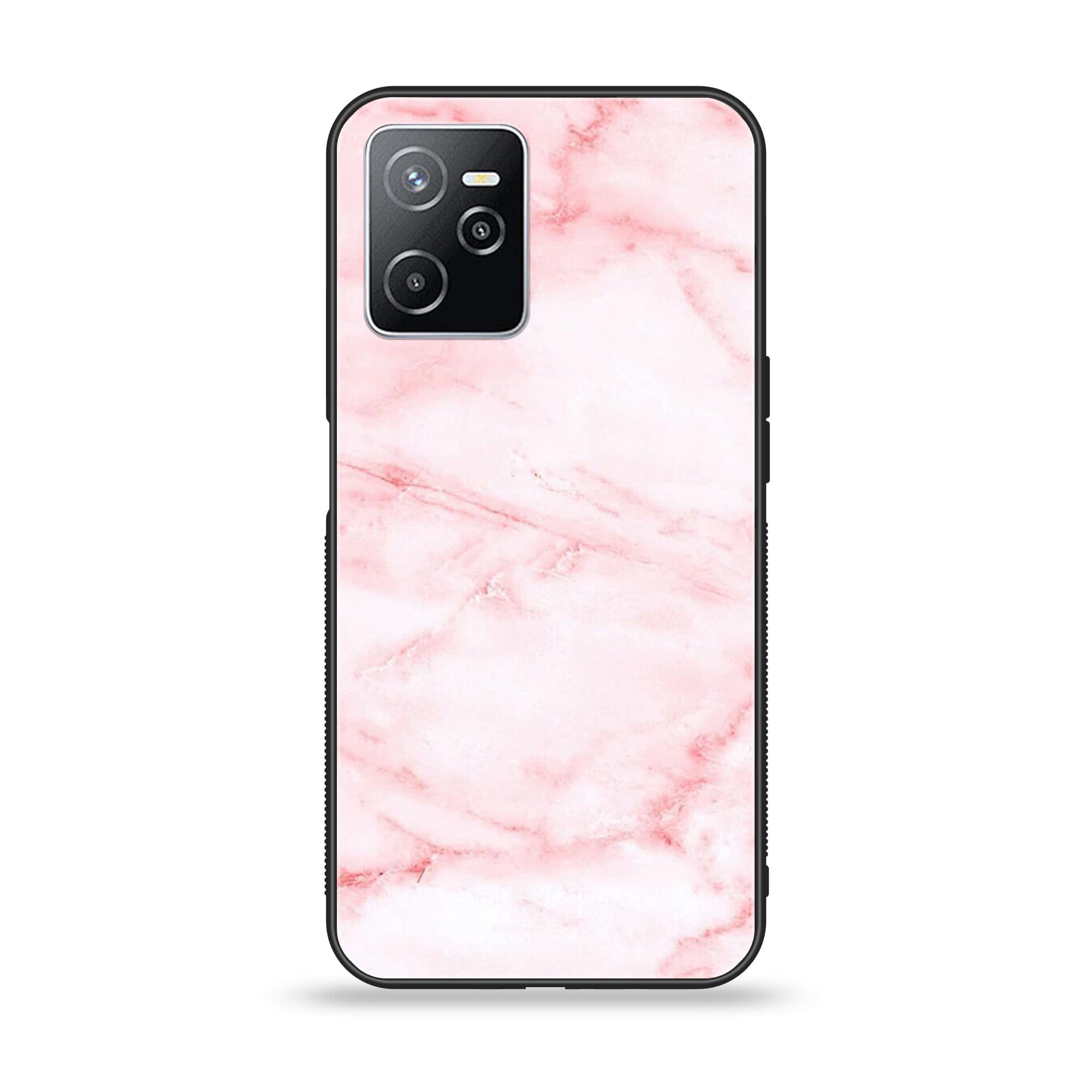 Realme Narzo 50A Prime - Pink Marble Series - Premium Printed Glass soft Bumper shock Proof Case