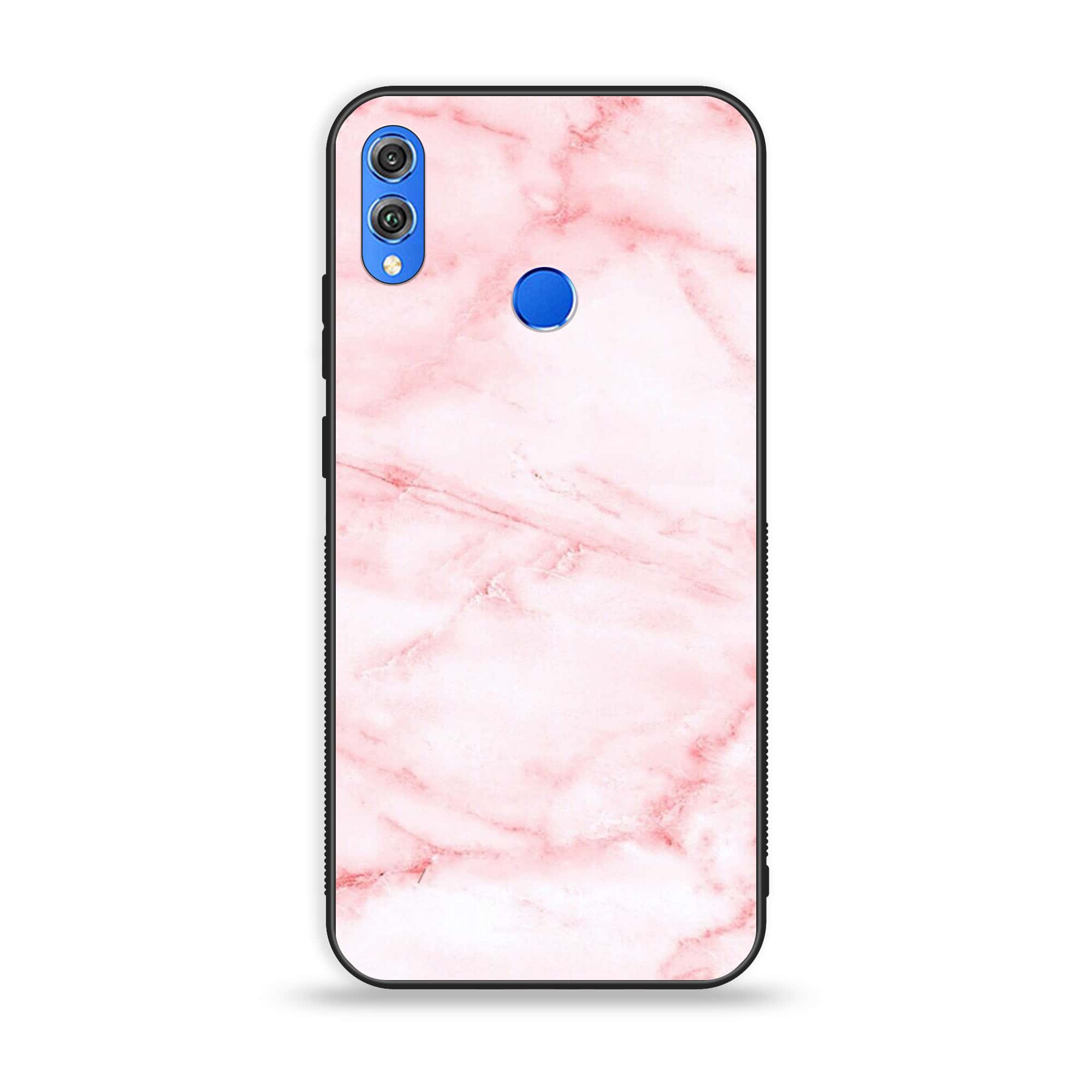 Huawei Honor 8X -  Pink Marble Series - Premium Printed Glass soft Bumper shock Proof Case