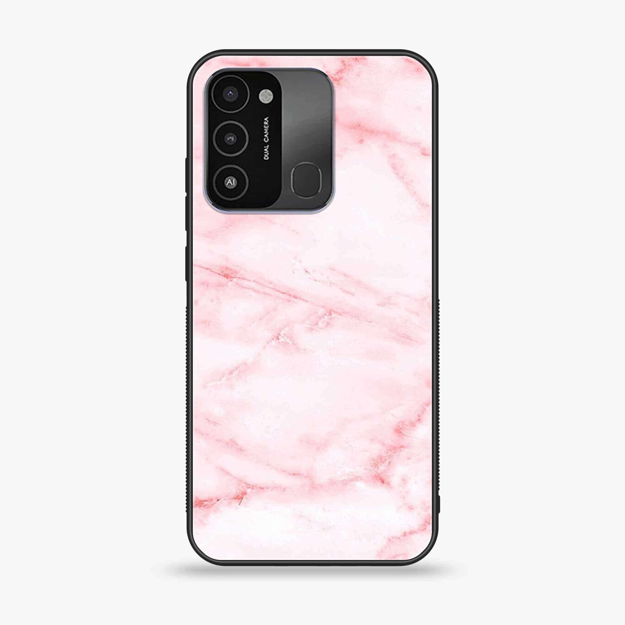 Tecno Spark Go 2022 Pink Marble series Premium Printed Glass soft Bumper shock Proof Case