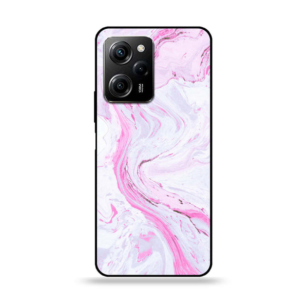 Xiaomi Poco X5 Pro - Pink Marble Series - Premium Printed Glass soft Bumper shock Proof Case