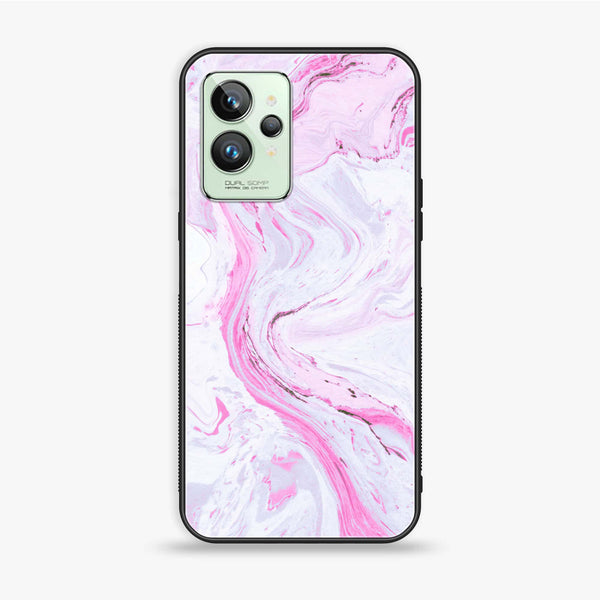 Realme GT 2 Pro - Pink Marble Series - Premium Printed Glass soft Bumper shock Proof Case