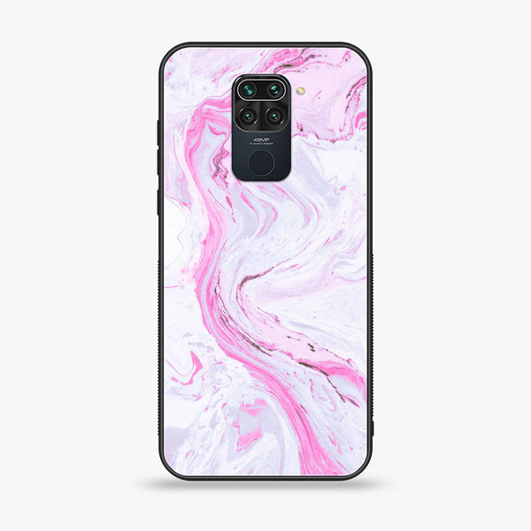 Xiaomi Redmi 10X 4g - Pink Marble Series - Premium Printed Glass soft Bumper shock Proof Case