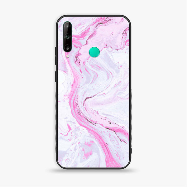 Huawei Y7p - Pink Marble Series - Premium Printed Glass soft Bumper shock Proof Case