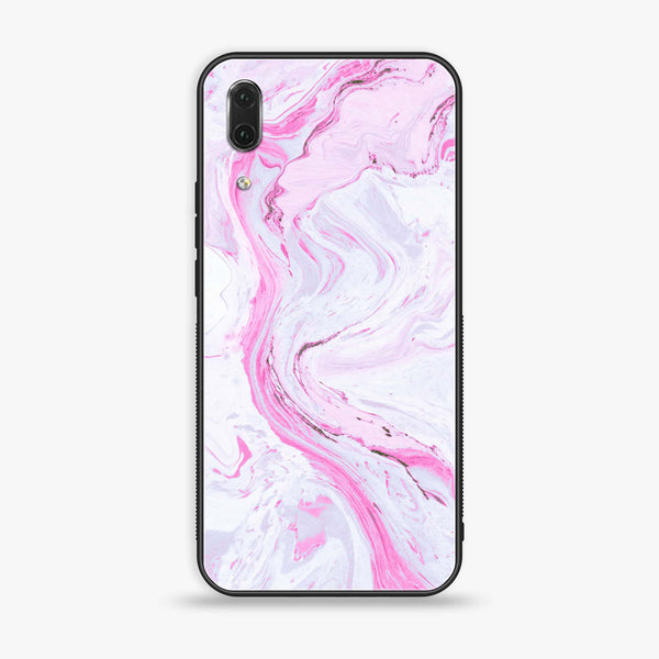 Huawei P20 - Pink Marble Series - Premium Printed Glass soft Bumper shock Proof Case