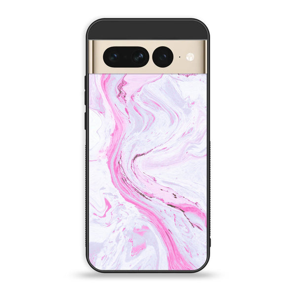 Google Pixel 7a  - Pink Marble Series - Premium Printed soft Bumper Shock Proof Case