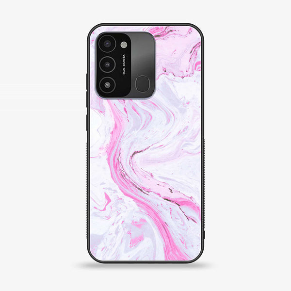 Tecno Spark 8C/ Tecno Spark Go 2022  Pink Marble Design 1 Premium Printed Glass soft Bumper shock Proof Case CS-15430