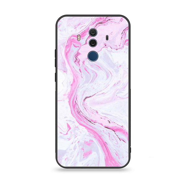 Huawei Mate 10 Pro - Pink Marble Design 1  - Premium Printed Glass soft Bumper shock Proof Case CS-38259