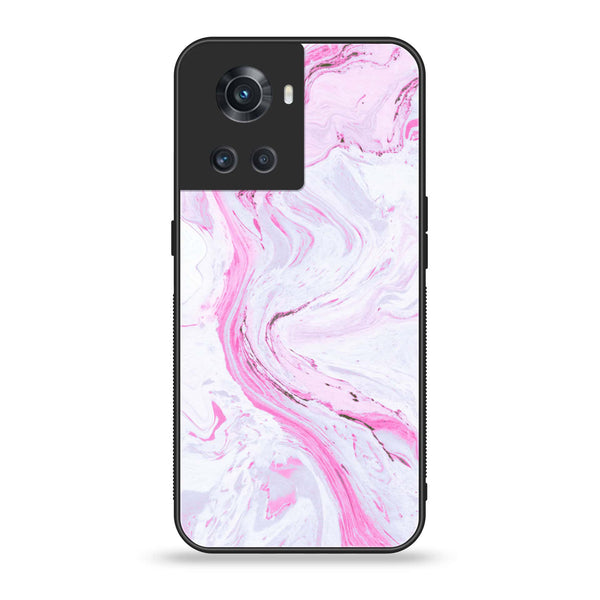 OnePlus Ace 5G - Pink Marble Series - Premium Printed Glass soft Bumper shock Proof Case