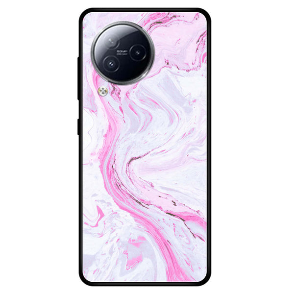 XIAOMI CIVI 3 - Pink Marble Series - Premium Printed Glass soft Bumper shock Proof Case
