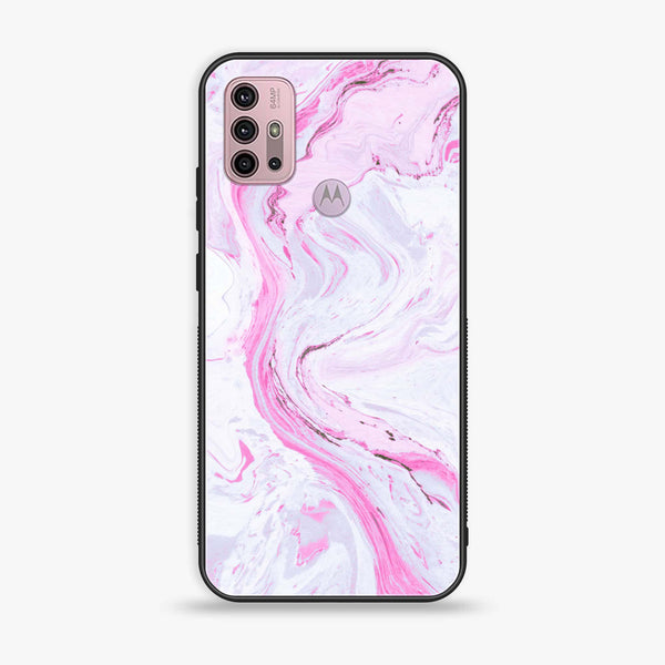 Motorola Moto G20 - Pink Marble Series - Premium Printed Glass soft Bumper shock Proof Case