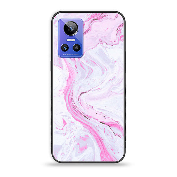 Realme GT Neo 3 - Pink Marble Series - Premium Printed Glass soft Bumper shock Proof Case