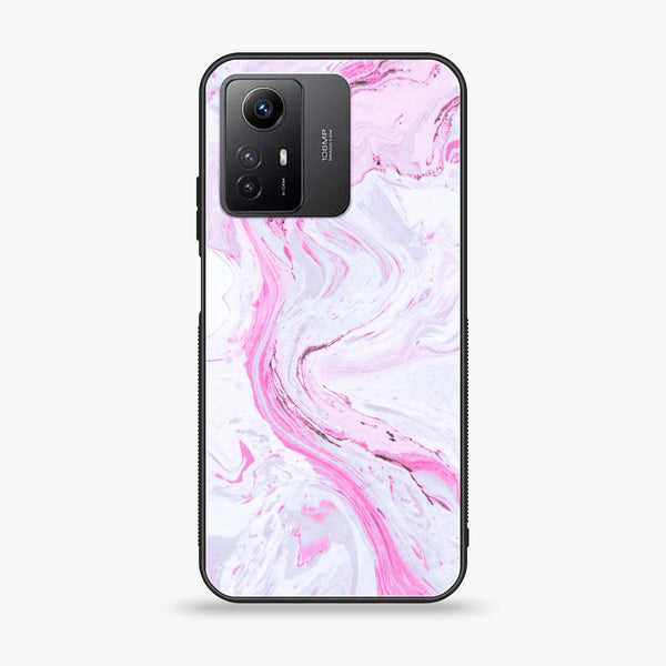 Xiaomi Redmi Note 12S - Pink Marble Series - Premium Printed Glass soft Bumper shock Proof Case