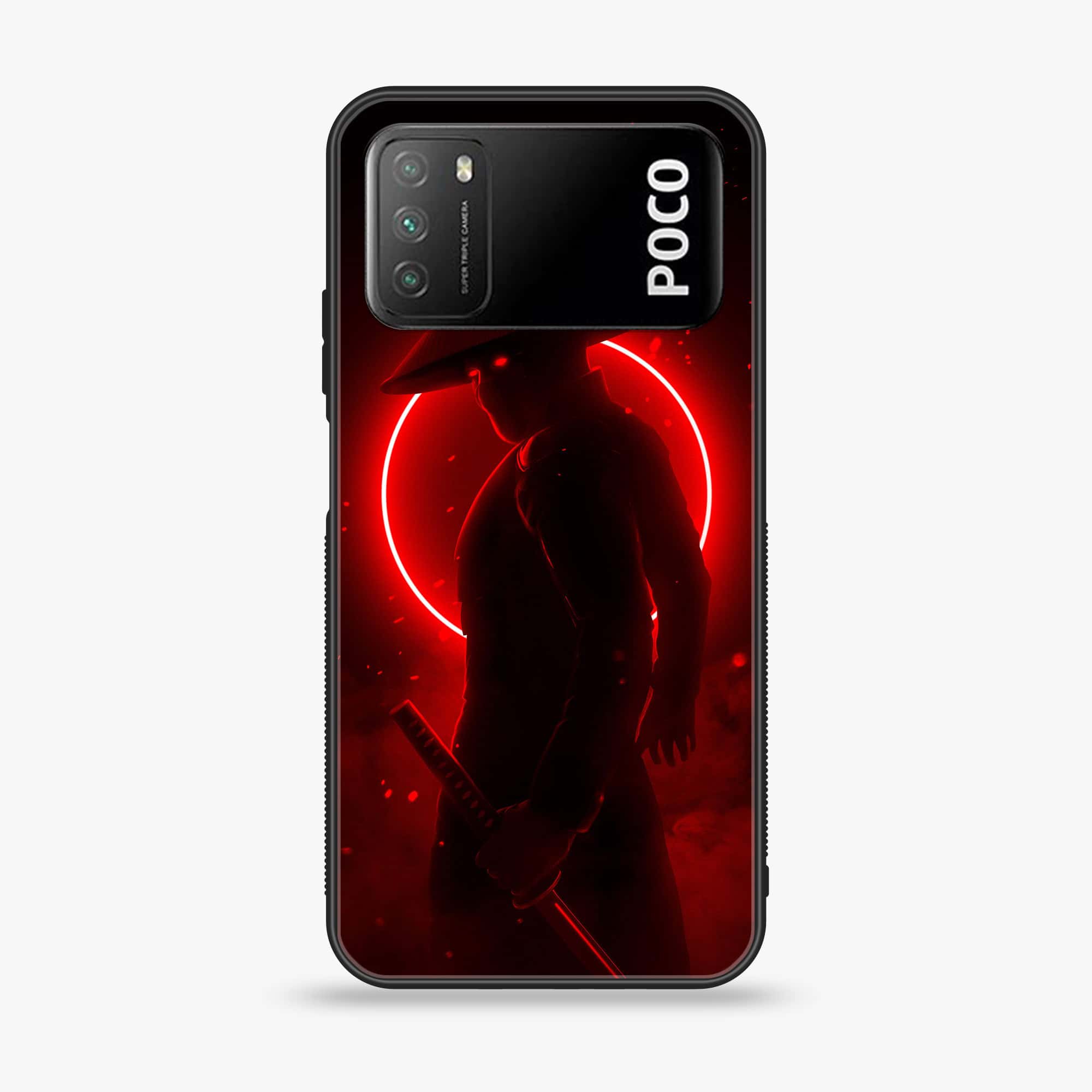 Xiaomi Poco M3 - Ninja Series - Premium Printed Glass soft Bumper shock Proof Case