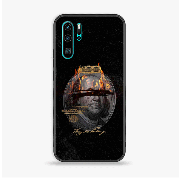 Huawei P30 Pro - Dollar Series  Design 10- Premium Printed Glass soft Bumper shock Proof Case CS-23926