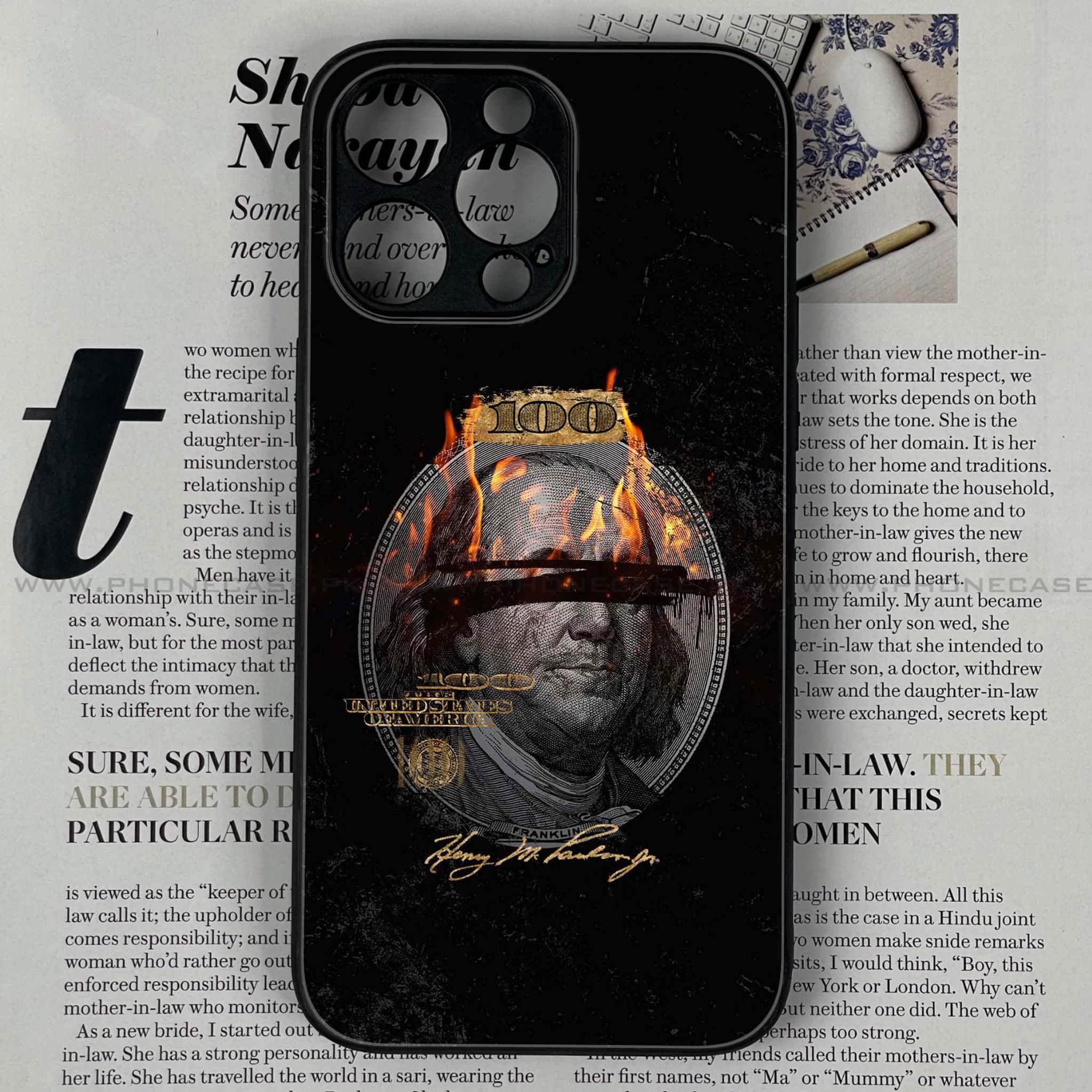 iPhone 13 Pro Max - Dollar Series - Premium Metal Printed soft Bumper shock Proof Case