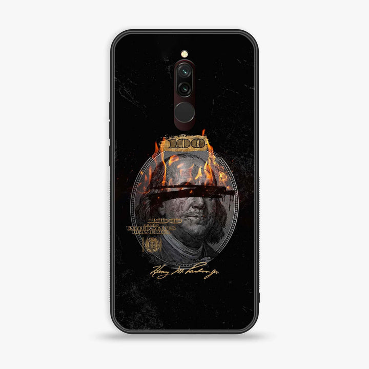 Xiaomi Redmi 8 - Dollar Design 10 - Premium Printed Glass soft Bumper shock Proof Case CS-42423