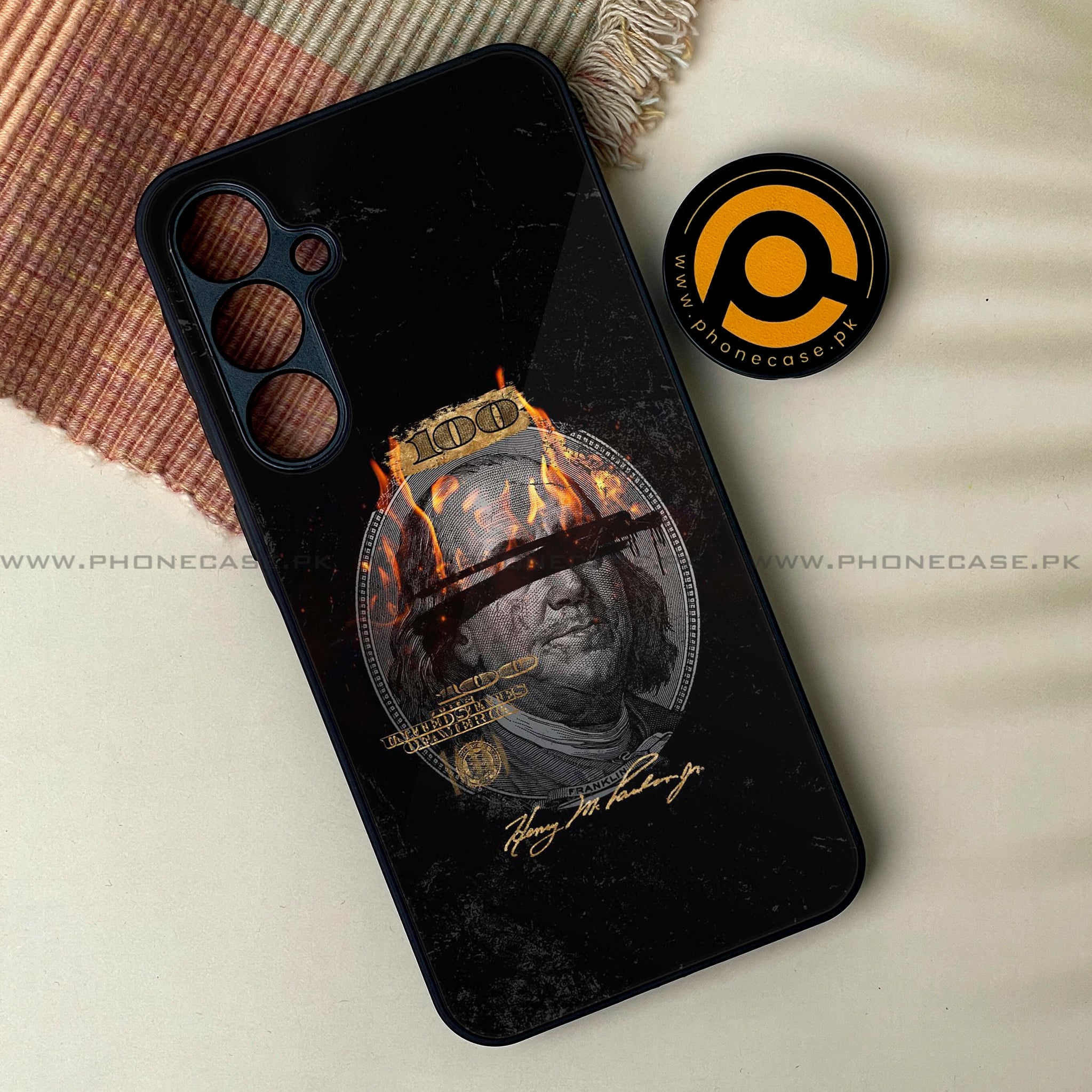 Samsung Galaxy A25 - Dollar Series - Premium Printed Glass soft Bumper shock Proof Case