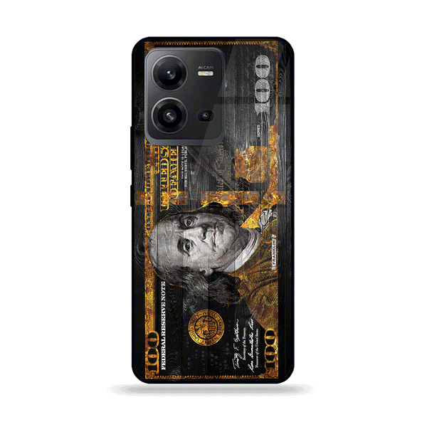 Vivo V25 5G  - Dollar Design 2 - Premium Printed Glass soft Bumper shock Proof Case CS-21413