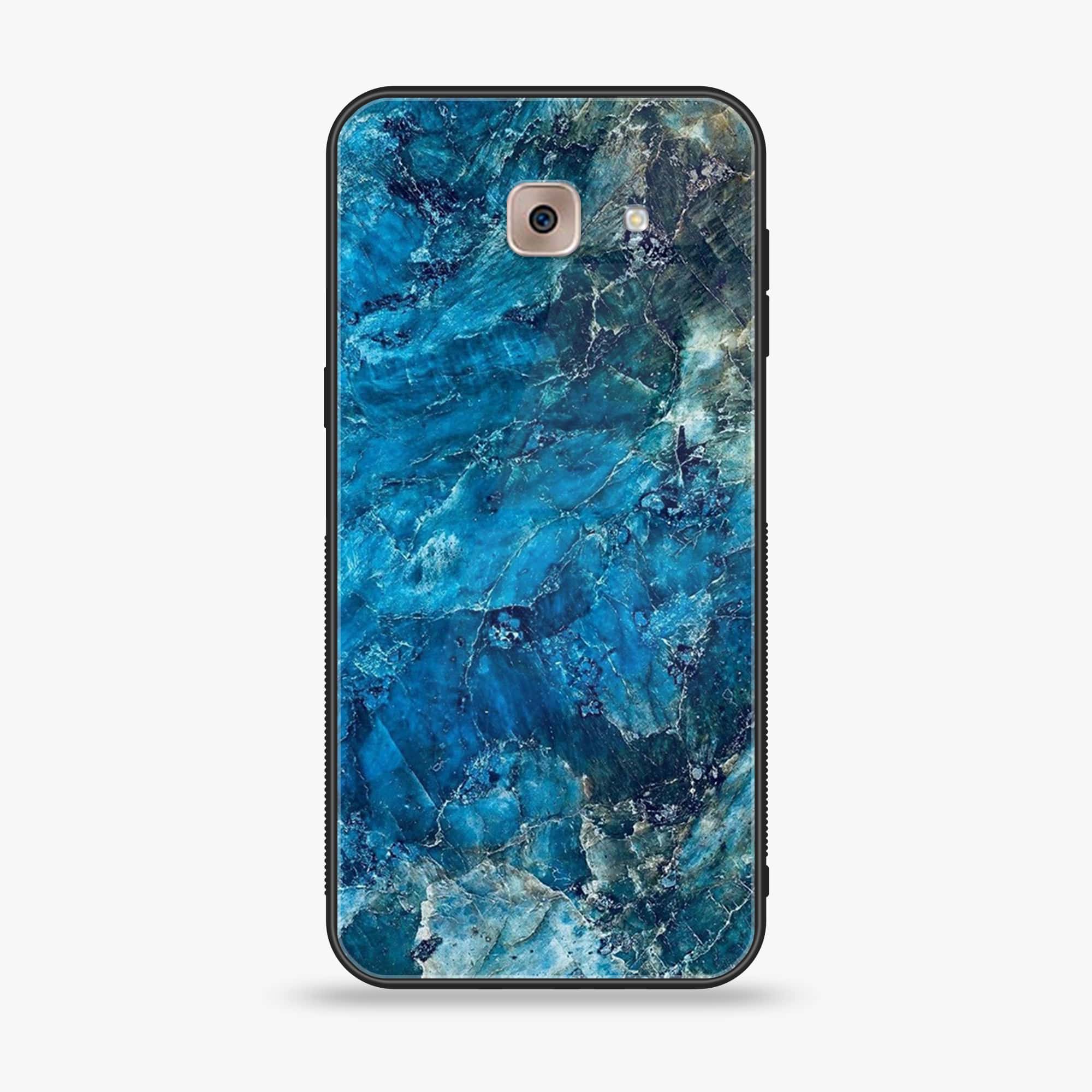 Samsung Galaxy J7 Max - Blue Marble Series - Premium Printed Glass soft Bumper shock Proof Case