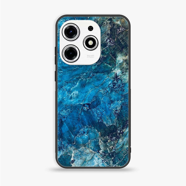 Tecno Spark 10 Pro - Blue Marble Design 10 - Premium Printed Glass soft Bumper shock Proof Case CS-8682