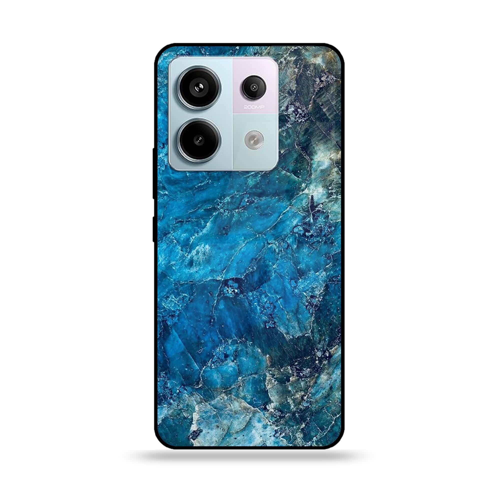 Redmi Note 13 - Blue Marble Series - Premium Metal Printed soft Bumper shock Proof Case