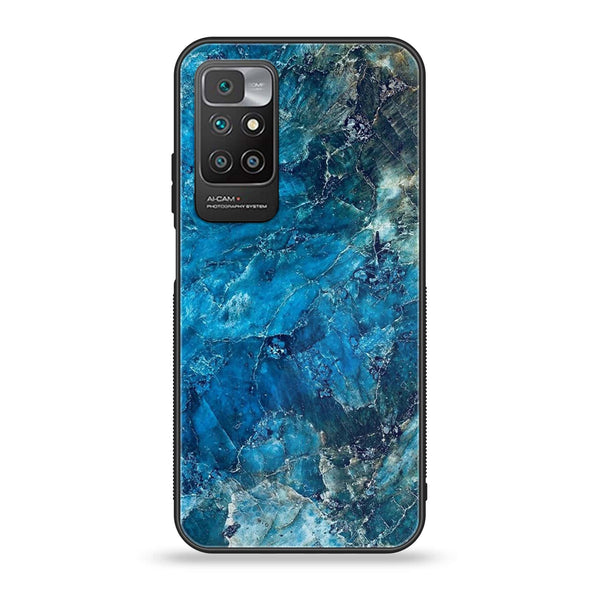 Redmi 10 Prime - Blue Marble Design 10 - Premium Printed Glass soft Bumper shock Proof Case CS-22172