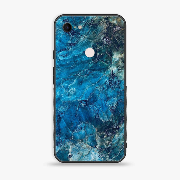 Google Pixel 3 XL- Blue Marble Series Design 10- Premium Printed Glass soft Bumper shock Proof Case CS-18711