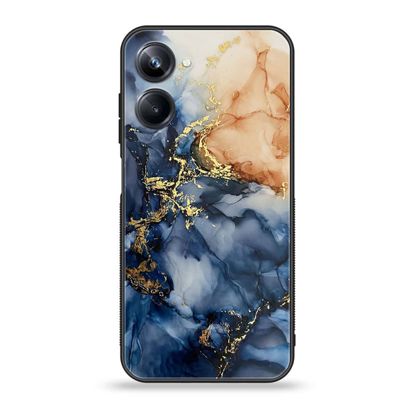 Realme 10 Pro  Blue Marble Design 9 Premium Printed Glass soft Bumper shock Proof Case CS-21326