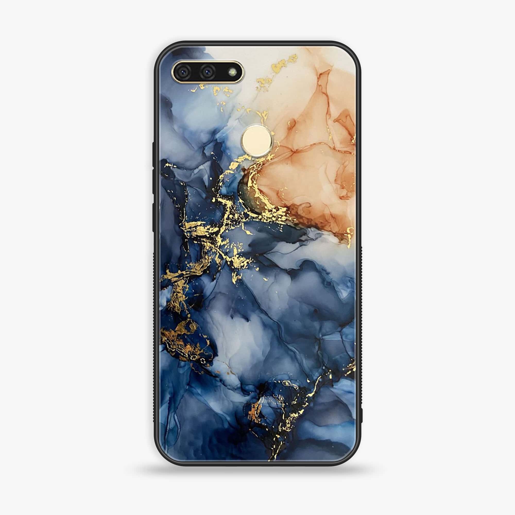 Huawei Y6 2018/Honor Play 7A - Blue Marble Series - Premium Printed Glass soft Bumper shock Proof Case
