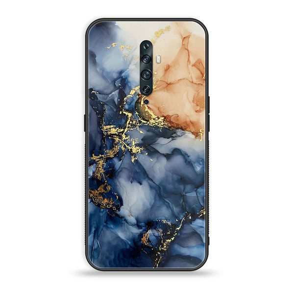 OPPO Reno 2f - Blue Marble  Design 9  - Premium Metal Printed soft Bumper shock Proof Case  CS-30525