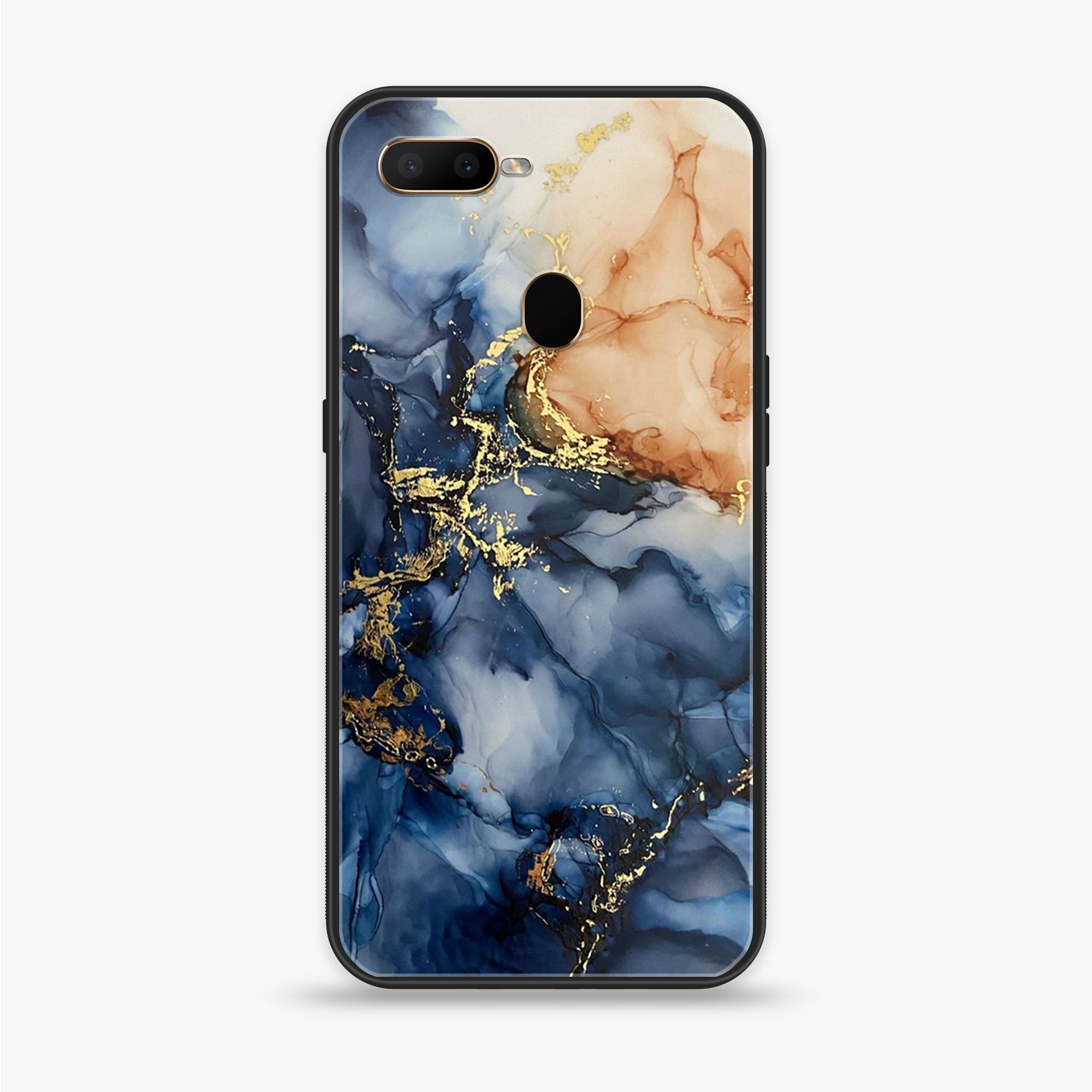 Oppo A12  - Blue Marble Series - Premium Printed soft Bumper shock Proof Case