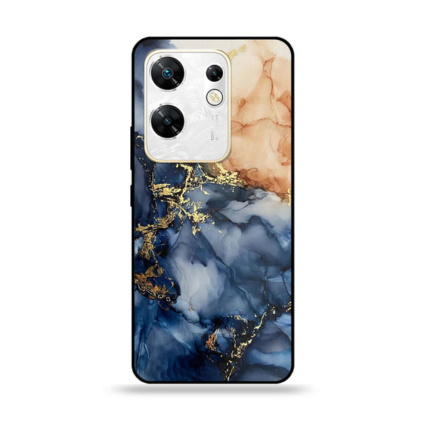 Infinix Zero 30 4G - Blue Marble Design 9 - Premium Metal Printed soft Bumper shock Proof Case CS-15342 CS-17410