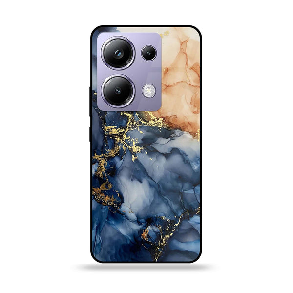 POCO M6 Pro - Blue Marble Series - Premium Printed Glass soft Bumper shock Proof Case