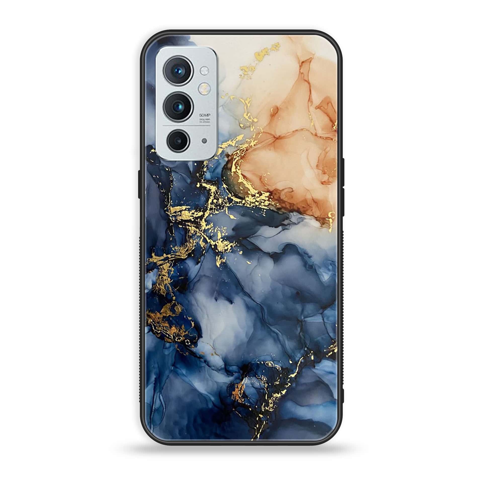 OnePlus 9RT 5G - Blue Marble Series - Premium Printed Glass soft Bumper shock Proof Case