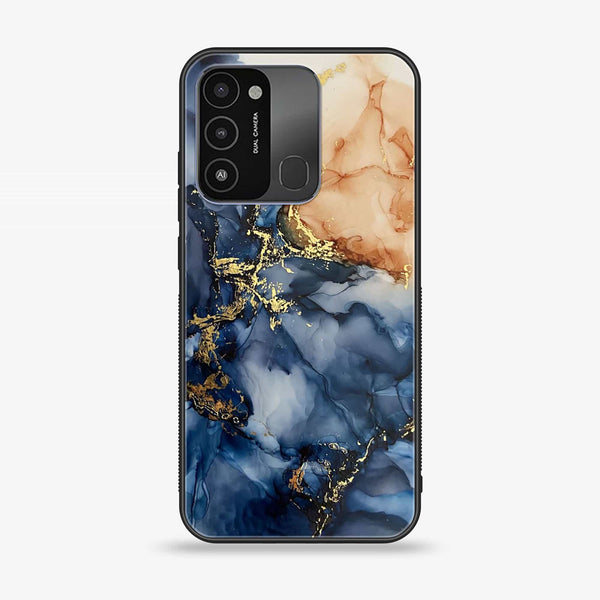 Tecno Spark 8C  Blue Marble Design 9  Premium Printed Glass soft Bumper shock Proof Case CS-39502